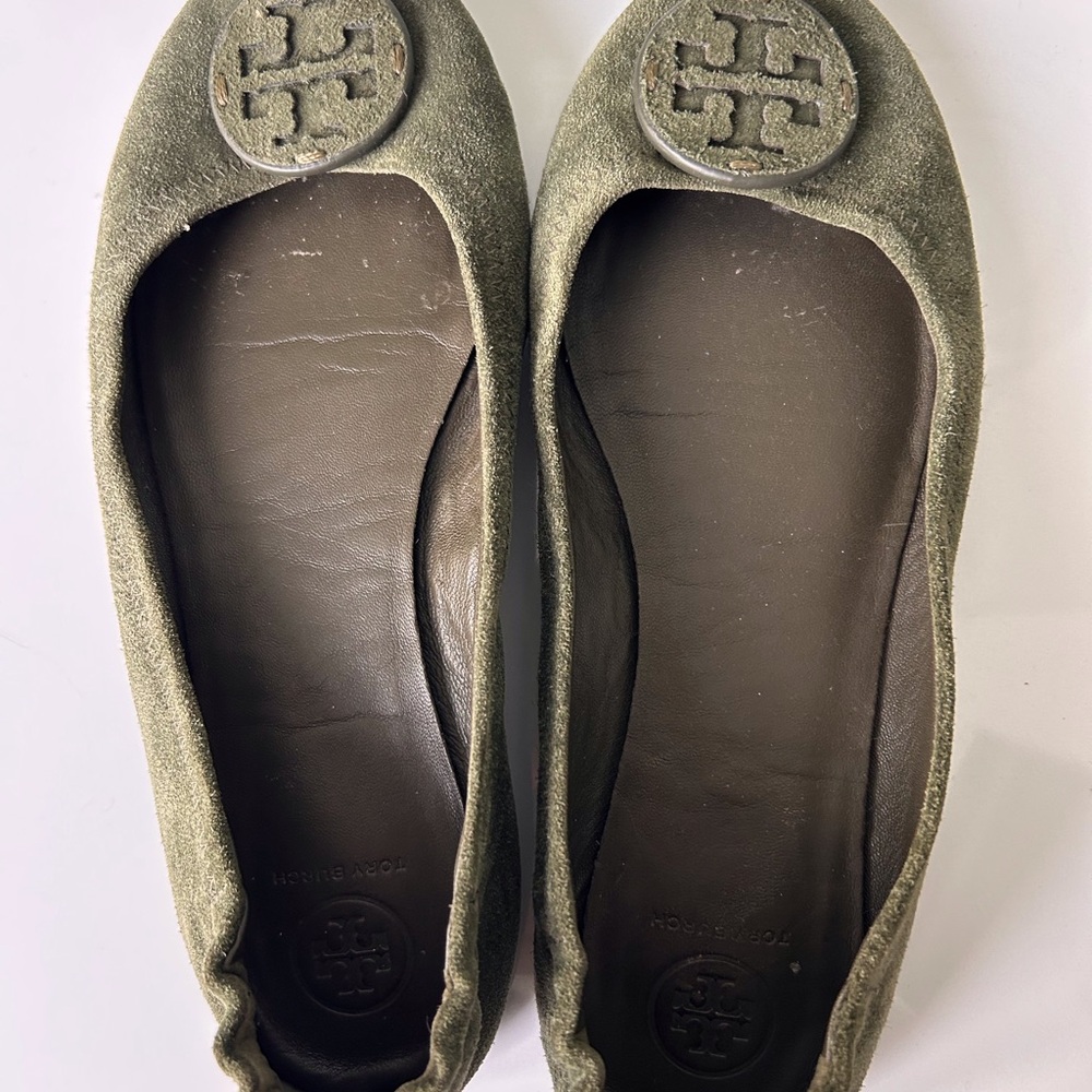 Tory Burch Khaki Green Loafers